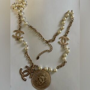 Gold and White Pearl Necklace
